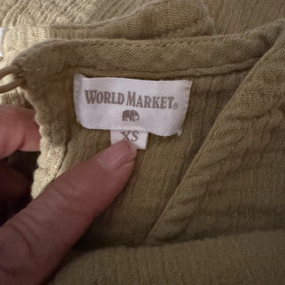 Cost Plus World Market Olive Jumpsuit with Pockets - Picture 4 of 7